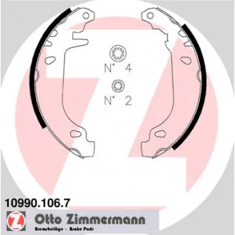 Jeu de mâchoires de frein ZIMMERMANN 10990.106.7