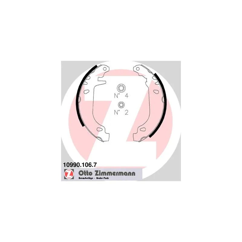 Jeu de mâchoires de frein ZIMMERMANN 10990.106.7
