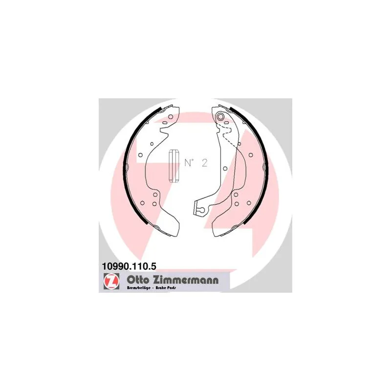 Jeu de mâchoires de frein ZIMMERMANN 10990.110.5