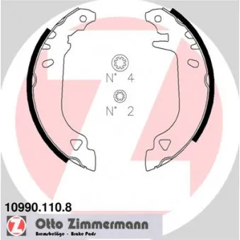 Jeu de mâchoires de frein ZIMMERMANN 10990.110.8