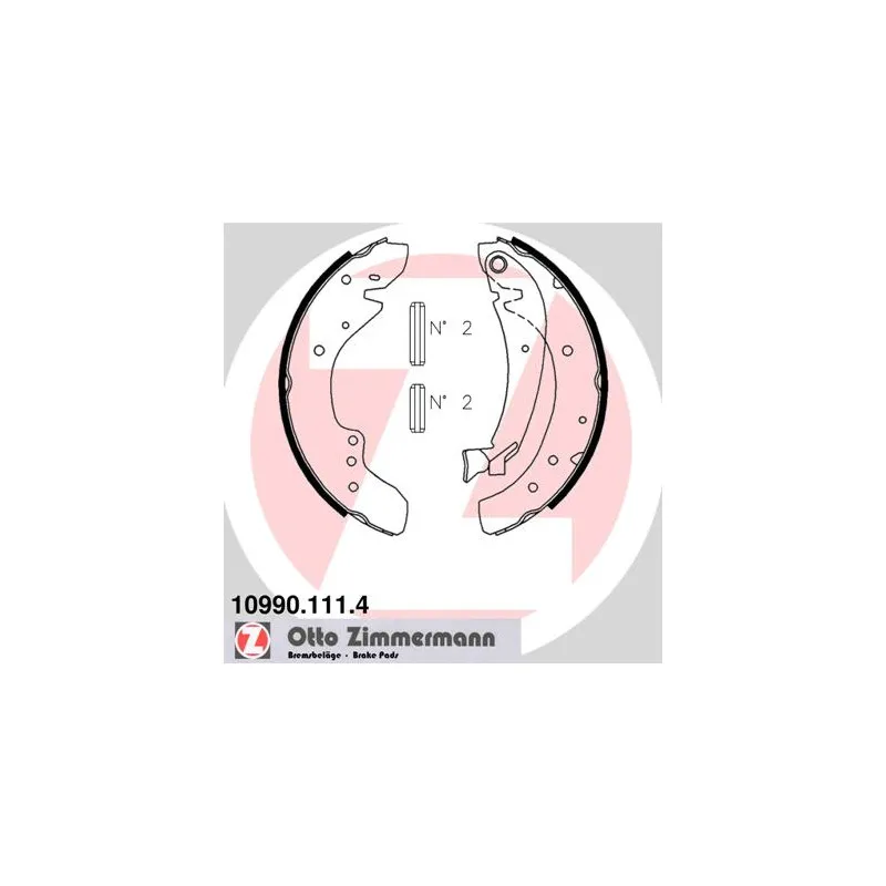 Jeu de mâchoires de frein ZIMMERMANN 10990.111.4