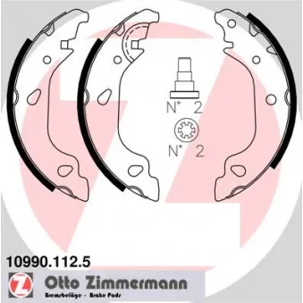 Jeu de mâchoires de frein ZIMMERMANN 10990.112.5