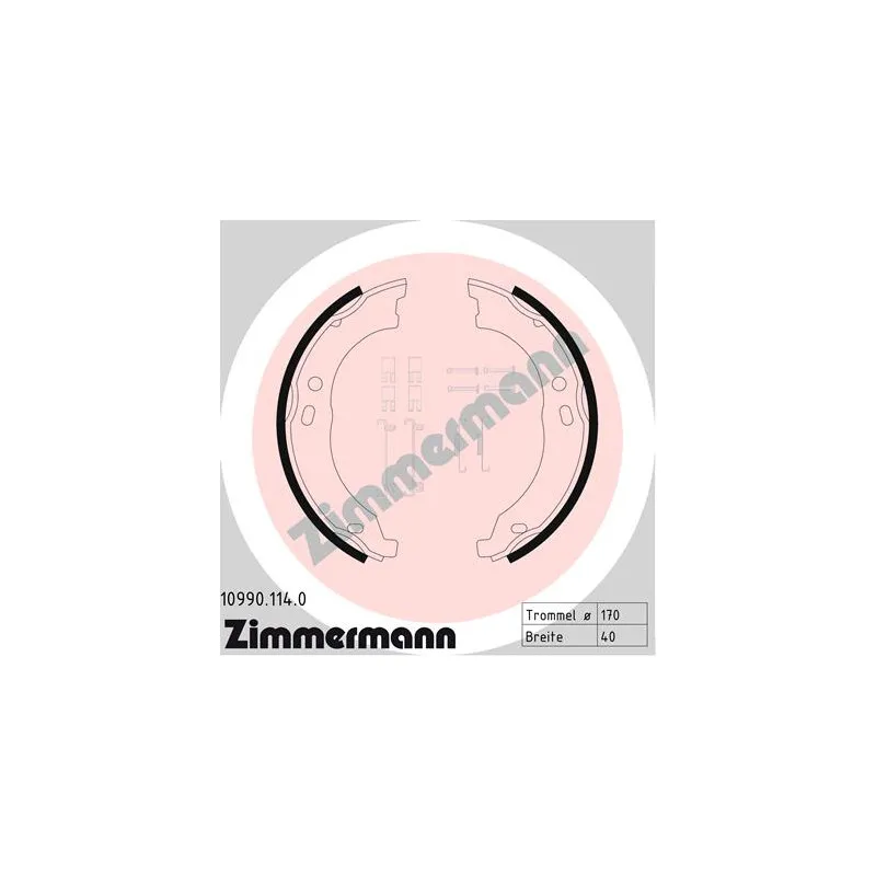 Jeu de mâchoires de frein, frein de stationnement ZIMMERMANN 10990.114.0