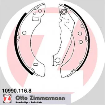 Jeu de mâchoires de frein ZIMMERMANN 10990.116.8