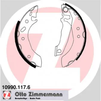 Jeu de mâchoires de frein ZIMMERMANN 10990.117.6