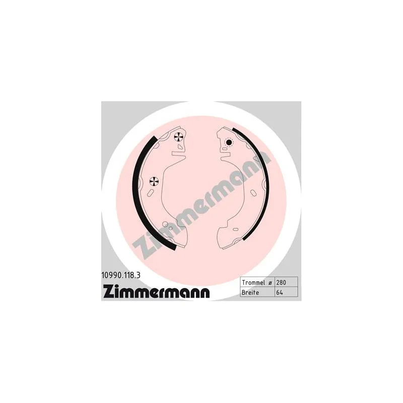 Jeu de mâchoires de frein ZIMMERMANN 10990.118.3