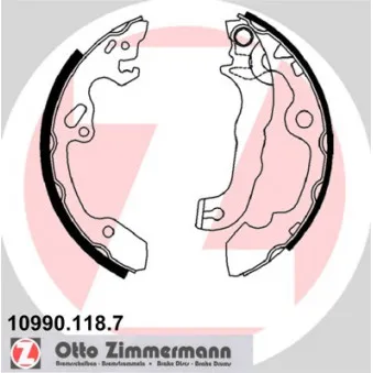 Jeu de mâchoires de frein ZIMMERMANN 10990.118.7