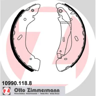 Jeu de mâchoires de frein ZIMMERMANN 10990.118.8