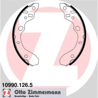 Jeu de mâchoires de frein ZIMMERMANN 10990.126.5