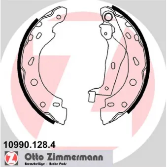Jeu de mâchoires de frein ZIMMERMANN 10990.128.4