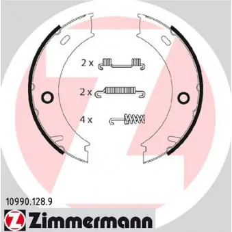 Jeu de mâchoires de frein, frein de stationnement ZIMMERMANN 10990.128.9