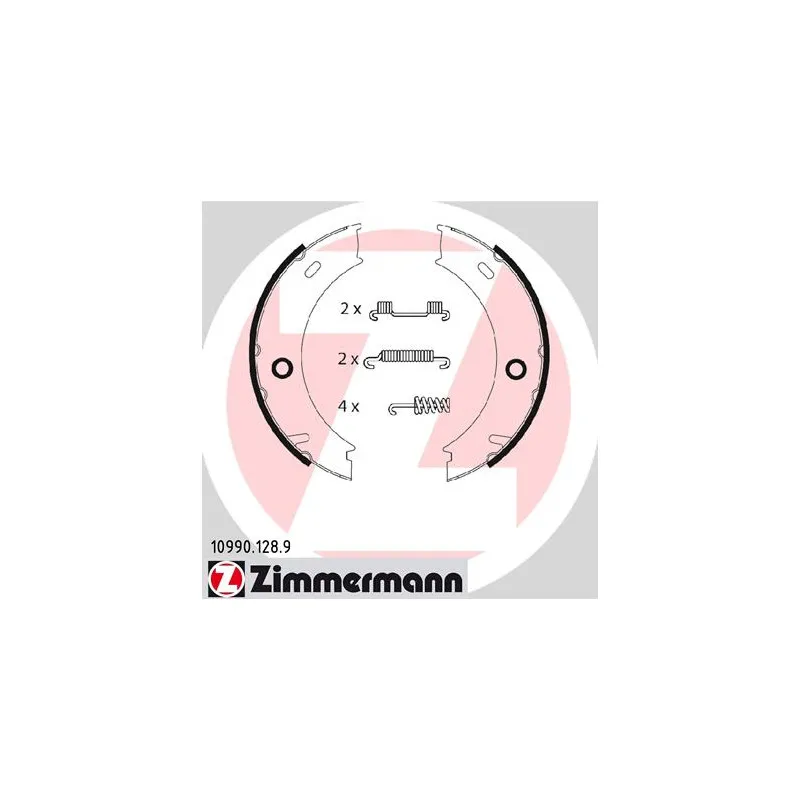 Jeu de mâchoires de frein, frein de stationnement ZIMMERMANN 10990.128.9