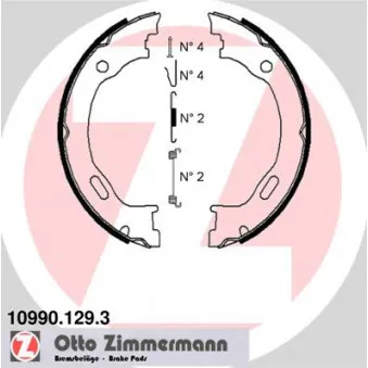 Jeu de mâchoires de frein, frein de stationnement ZIMMERMANN 10990.129.3