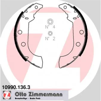 Jeu de mâchoires de frein ZIMMERMANN 10990.136.3