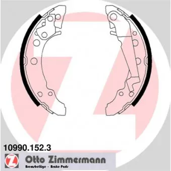 Jeu de mâchoires de frein ZIMMERMANN 10990.152.3