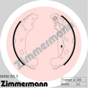 Jeu de mâchoires de frein ZIMMERMANN 10990.155.7
