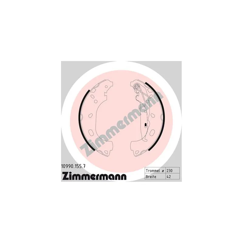 Jeu de mâchoires de frein ZIMMERMANN 10990.155.7
