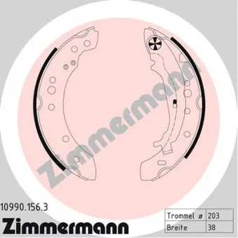 Jeu de mâchoires de frein ZIMMERMANN 10990.156.3
