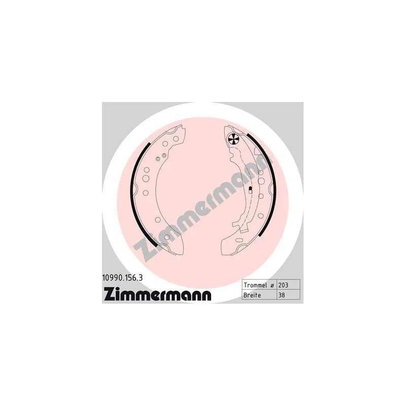 Jeu de mâchoires de frein ZIMMERMANN 10990.156.3
