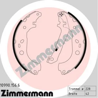 Jeu de mâchoires de frein ZIMMERMANN 10990.156.6