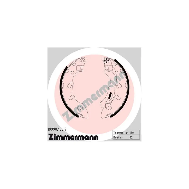 Jeu de mâchoires de frein ZIMMERMANN 10990.156.9