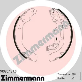 Jeu de mâchoires de frein ZIMMERMANN 10990.157.0