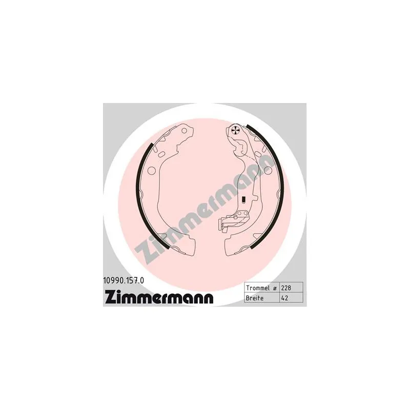 Jeu de mâchoires de frein ZIMMERMANN 10990.157.0