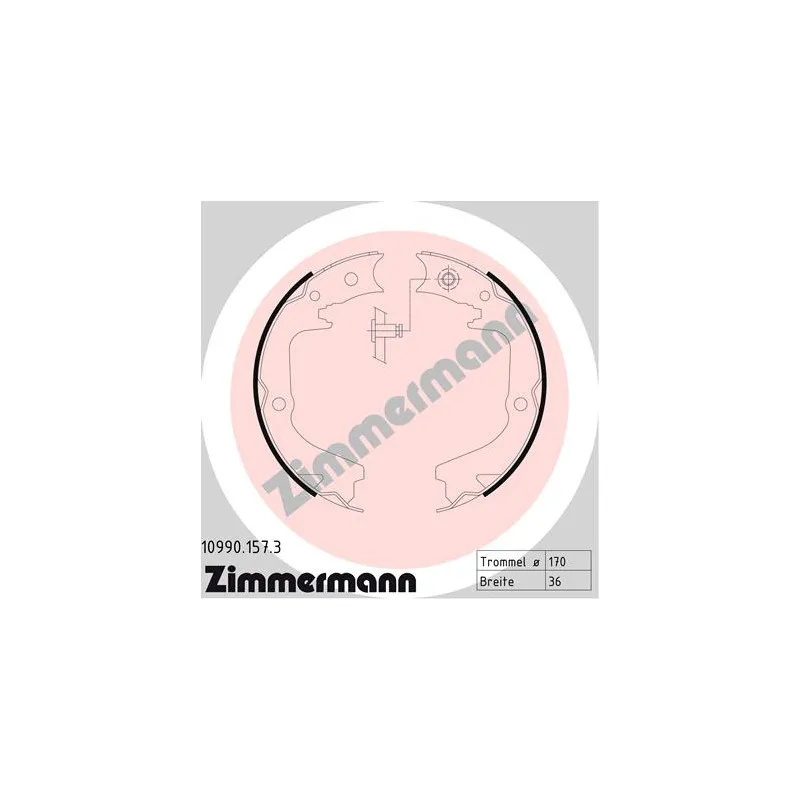 Jeu de mâchoires de frein, frein de stationnement ZIMMERMANN 10990.157.3