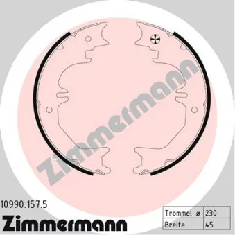 Jeu de mâchoires de frein, frein de stationnement ZIMMERMANN 10990.157.5