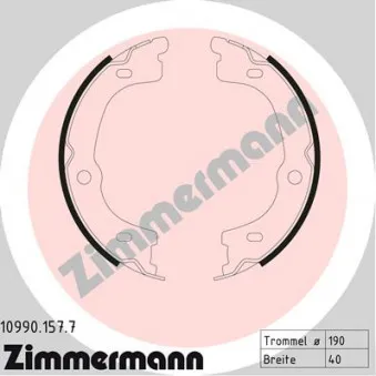 Jeu de mâchoires de frein, frein de stationnement ZIMMERMANN 10990.157.7