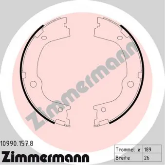 Jeu de mâchoires de frein, frein de stationnement ZIMMERMANN 10990.157.8