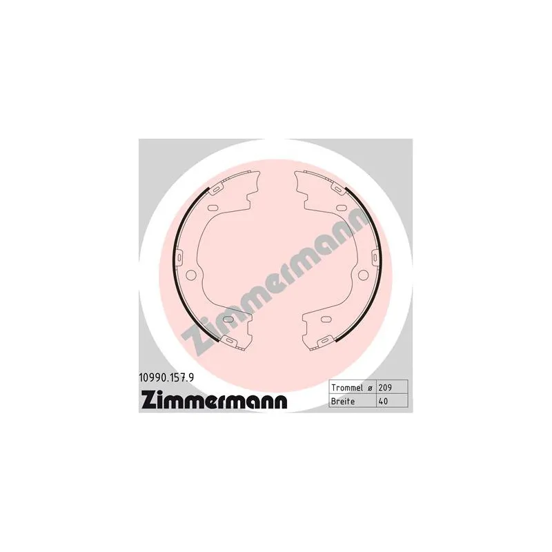 Jeu de mâchoires de frein, frein de stationnement ZIMMERMANN 10990.157.9