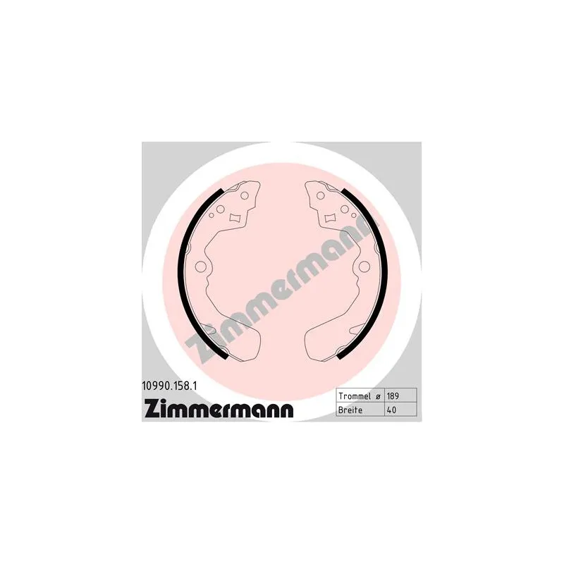 Jeu de mâchoires de frein ZIMMERMANN 10990.158.1
