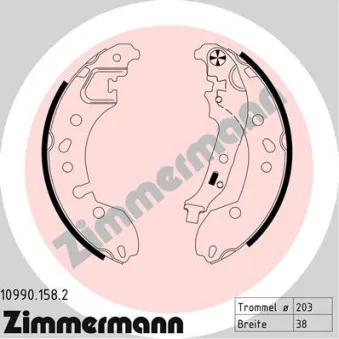 Jeu de mâchoires de frein ZIMMERMANN 10990.158.2