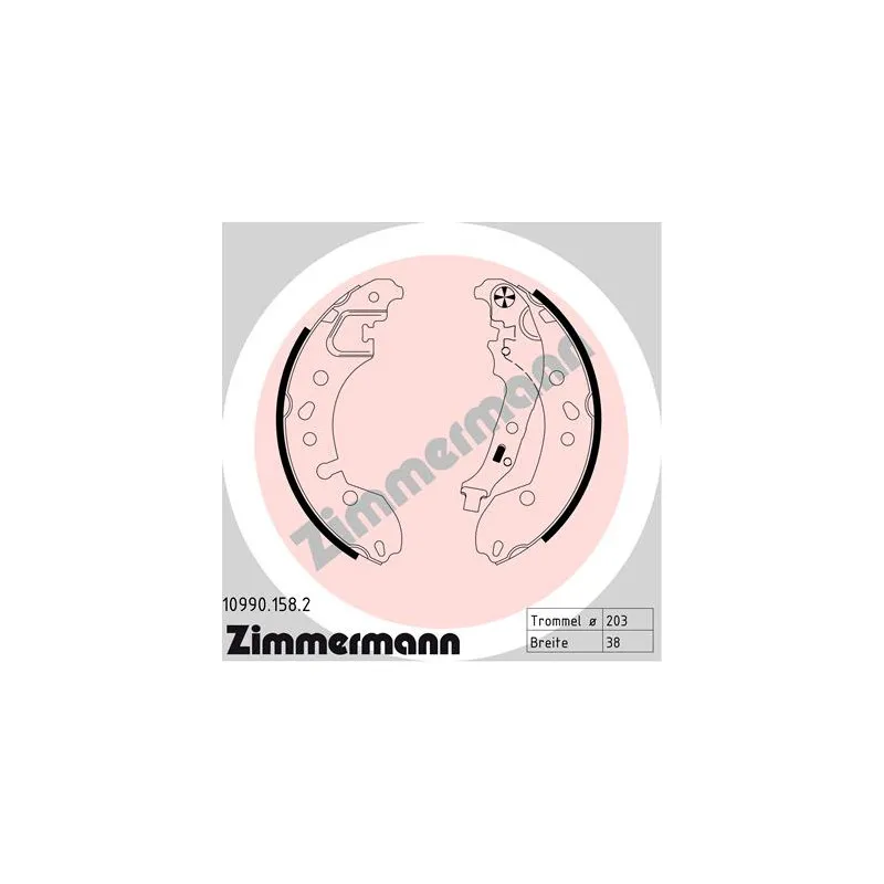 Jeu de mâchoires de frein ZIMMERMANN 10990.158.2