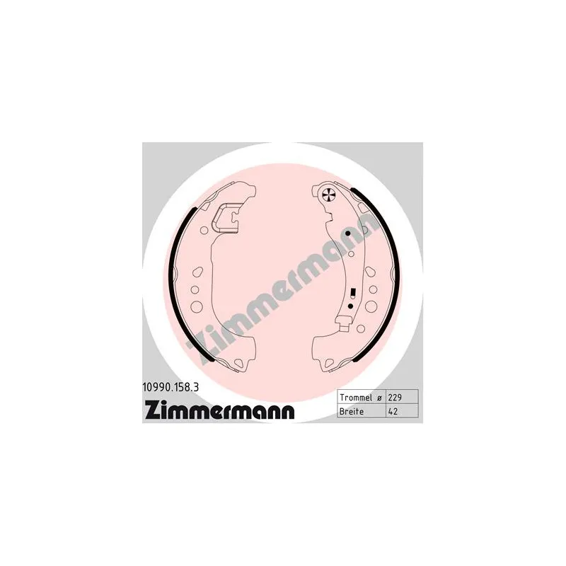 Jeu de mâchoires de frein ZIMMERMANN 10990.158.3