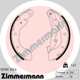 Jeu de mâchoires de frein ZIMMERMANN 10990.158.6