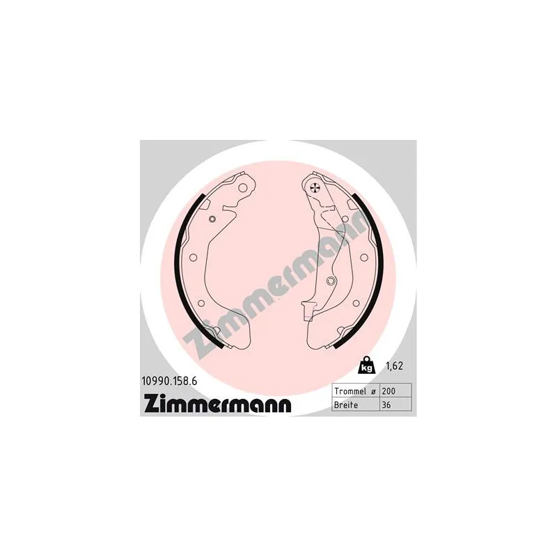 Jeu de mâchoires de frein ZIMMERMANN 10990.158.6