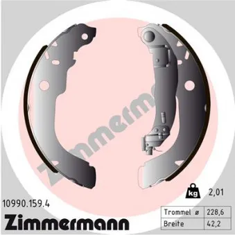 Jeu de mâchoires de frein ZIMMERMANN 10990.159.4