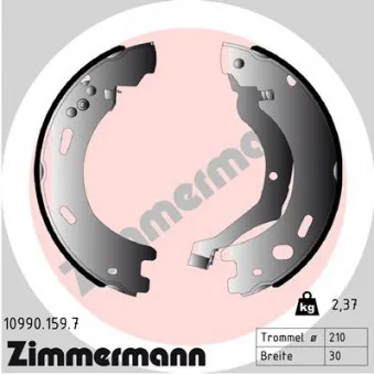 Jeu de mâchoires de frein, frein de stationnement ZIMMERMANN 10990.159.7