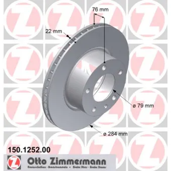 Jeu de 2 disques de frein avant ZIMMERMANN 150.1252.00