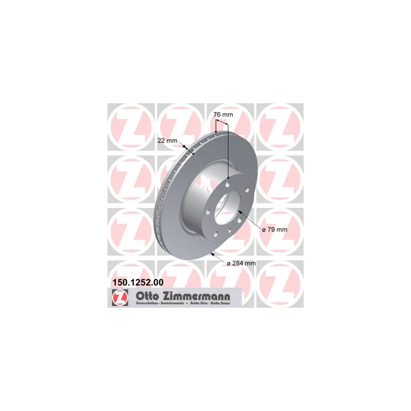 Jeu de 2 disques de frein avant ZIMMERMANN 150.1252.00