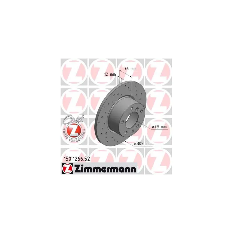Jeu de 2 disques de frein avant ZIMMERMANN 150.1266.52
