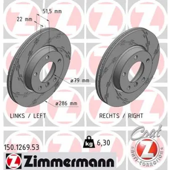 Jeu de 2 disques de frein avant ZIMMERMANN 150.1269.53