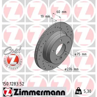 Jeu de 2 disques de frein arrière ZIMMERMANN
