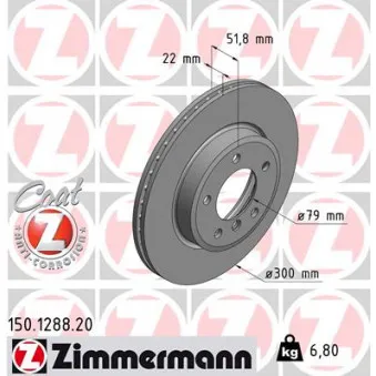 Jeu de 2 disques de frein avant ZIMMERMANN 150.1288.20