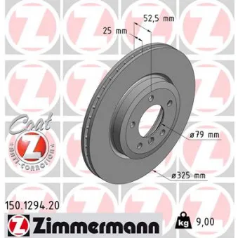 Jeu de 2 disques de frein avant ZIMMERMANN 150.1294.20
