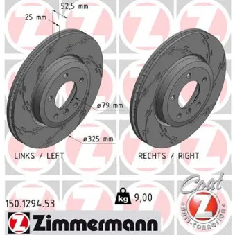 Jeu de 2 disques de frein avant ZIMMERMANN 150.1294.53