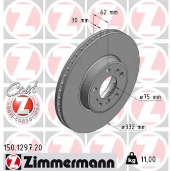 Jeu de 2 disques de frein avant ZIMMERMANN 150.1297.20