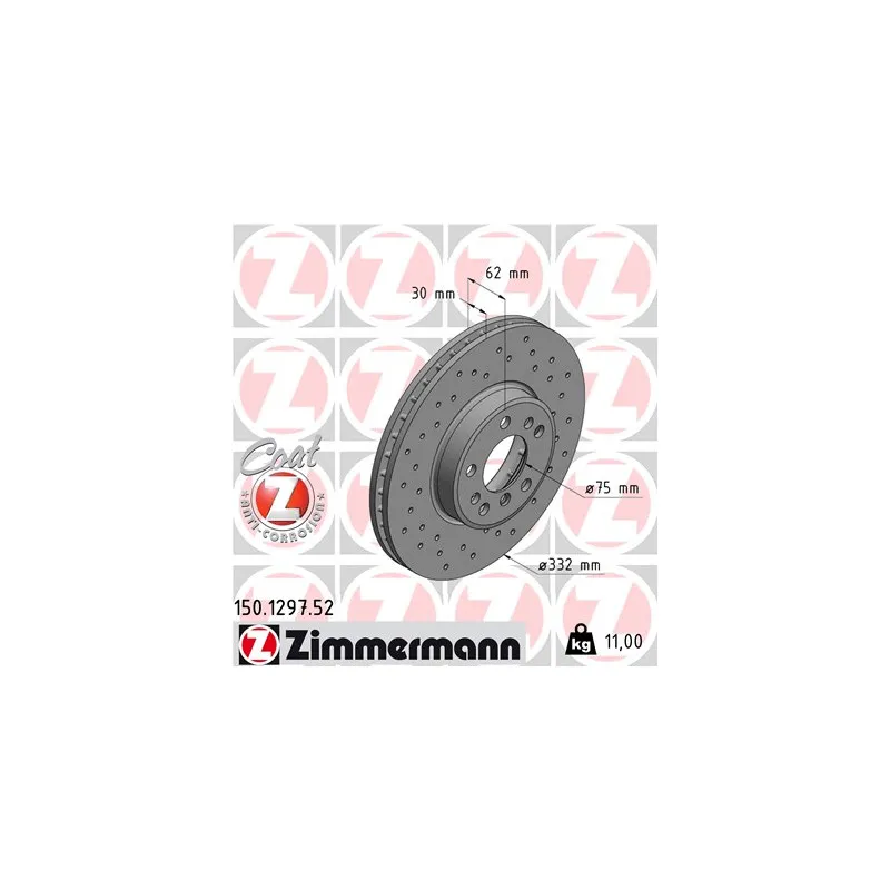 Jeu de 2 disques de frein avant ZIMMERMANN 150.1297.52